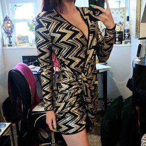 Black & Gold Sequined Dress